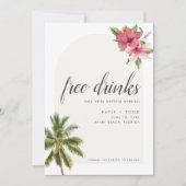 Gratis Drink Beach Destination Wedding Photo Save The Date (Voorkant)