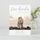 Gratis Drink Beach Destination Wedding Photo Save The Date (Staand voorkant)