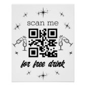 gratis drink qr - code stijlvol modern perfect poster (Voorkant)