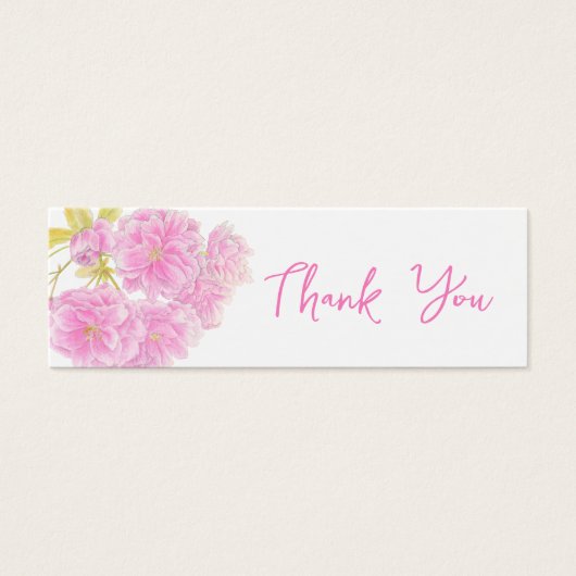 Gratis drink trouwbon roze bloesem mini visitekaartjes (Voorkant)