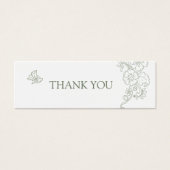 Gratis drink trouwvoucher fleur de lis sage groen mini visitekaartjes (Voorkant)