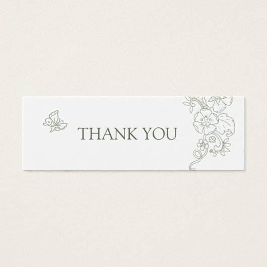 Gratis drink trouwvoucher fleur de lis sage groen mini visitekaartjes (Voorkant)