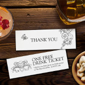 Gratis drink trouwvoucher kaart fleur de lis mono