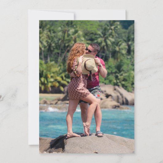 Gratis Drinken 2 Foto Strand Bruiloft Save the Dat Save The Date (Achterkant)