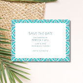 Gratis Drinken 2 foto strand bruiloft Save The Date