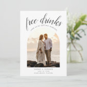 Gratis Drinken Aansluiting voor foto's Beach Weddi Save The Date (Staand voorkant)