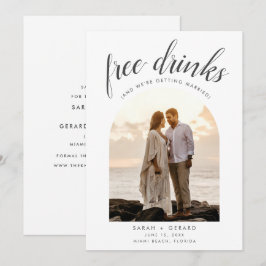 Gratis Drinken Aansluiting voor foto's Beach Weddi Save The Date