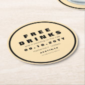 Gratis Drinken besparen de datum Ronde Kartonnen Onderzetter (Gebogen)