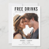 Gratis Drinken Bestemming Trouwfoto Save The Date (Voorkant)