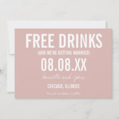 Gratis Drinken Blush roze foto Weddenschap Save th The Date (Voorkant)