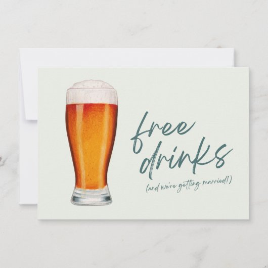 Gratis Drinken Brouwerij Bruiloft Save The Date (Voorkant)