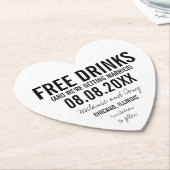 Gratis Drinken Bruiloft Unique Funny Save the Date Kartonnen Onderzetters (Gekanteld)
