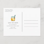 Gratis Drinken Budget Bruiloft Save the Date Aankondigingskaart (Achterkant)