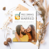 Gratis Drinken Budget Bruiloft Save the Date Aankondigingskaart