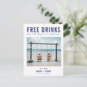 Gratis Drinken Cancun Mexico Save the Date Aankondigingskaart (Staand voorkant)