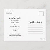 Gratis Drinken Casual bruiloft Bewaar de datum 3 F Briefkaart (Achterkant)