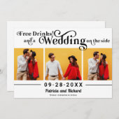 Gratis Drinken Casual bruiloft Bewaar de datum 3 F Kaart (Voorkant / Achterkant)