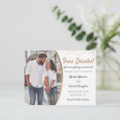 Gratis Drinken! Casual sparen de Datum met Foto Briefkaart (Staand voorkant)