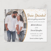 Gratis Drinken! Casual sparen de Datum met Foto Briefkaart (Voorkant)