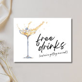 Gratis Drinken Champagne Glass Wedding Save the Da Aankondigingskaart