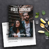 Gratis Drinken! Cool Modern Bruiloft Save the Date Aankondigingskaart