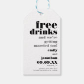Gratis Drinken die gehuwd worden om de datum op te Cadeaulabel (Voorkant)