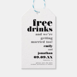 Gratis Drinken die gehuwd worden om de datum op te Cadeaulabel
