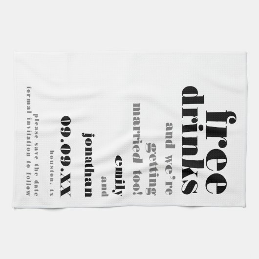 Gratis Drinken die met geld trouwen sparen de datu Theedoek (Horizontaal)