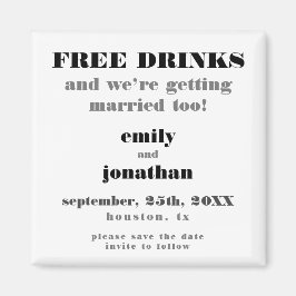 Gratis Drinken die met geld zijn gehuwd, besparen  Magneet