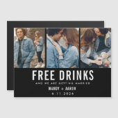 Gratis Drinken Drie Berichten met foto's opslaan D Magnetische Uitnodiging (Voorkant / Achterkant)