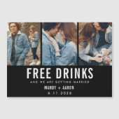 Gratis Drinken Drie Berichten met foto's opslaan D Magnetische Uitnodiging (Voorkant)