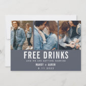 Gratis Drinken Drie Berichten met foto's opslaan D Save The Date (Voorkant)