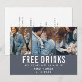 Gratis Drinken Drie Berichten met foto's opslaan D Save The Date (Voorkant / Achterkant)