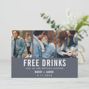 Gratis Drinken Drie Berichten met foto's opslaan D Save The Date