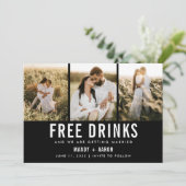 Gratis Drinken Drie Berichten met foto's opslaan D Save The Date (Staand voorkant)