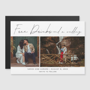 Gratis Drinken en een trouwfoto Save the Date