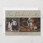 Gratis Drinken en een trouwfoto Save the Date (Voorkant)