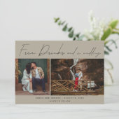 Gratis Drinken en een trouwfoto Save the Date (Staand voorkant)