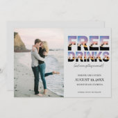 Gratis Drinken Foto Beach Wedding Save The Date (Voorkant / Achterkant)