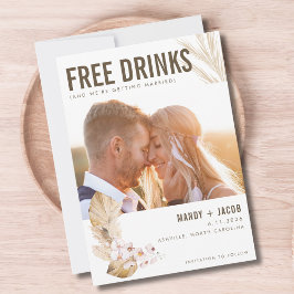 Gratis Drinken Foto Boho Wedding Save the Date