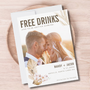 Gratis Drinken Foto Boho Wedding Save the Date