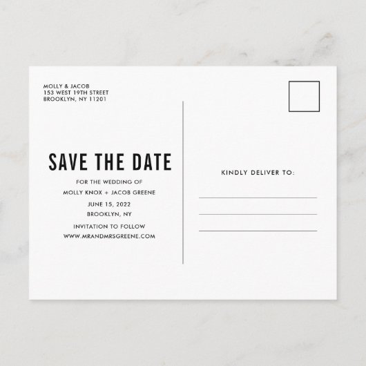 Gratis Drinken Foto bruiloft opslaan Datum Aankondigingskaart (Achterkant)