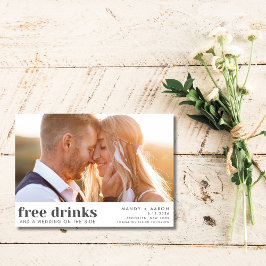 Gratis Drinken Foto bruiloft opslaan Datum Save The Date