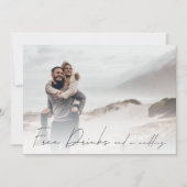 Gratis Drinken Foto bruiloft opslaan Datum Save The Date (Voorkant)