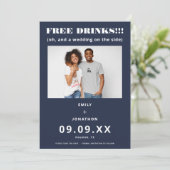 Gratis Drinken Foto Casual marinewit sparen de dat Save The Date (Staand voorkant)
