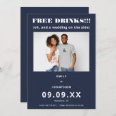 Gratis Drinken Foto Casual marinewit sparen de dat Save The Date (Voorkant / Achterkant)