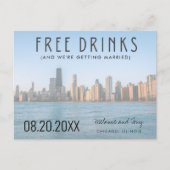 Gratis Drinken Foto Chicago Wedding Save the Date Aankondigingskaart (Voorkant)
