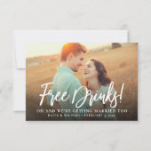 Gratis Drinken Foto Funny Save the Date Announding Kaart (Voorkant)