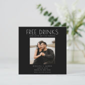 Gratis Drinken Foto Funny Wedding Save the Date (Staand voorkant)