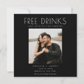 Gratis Drinken Foto Funny Wedding Save the Date (Voorkant)